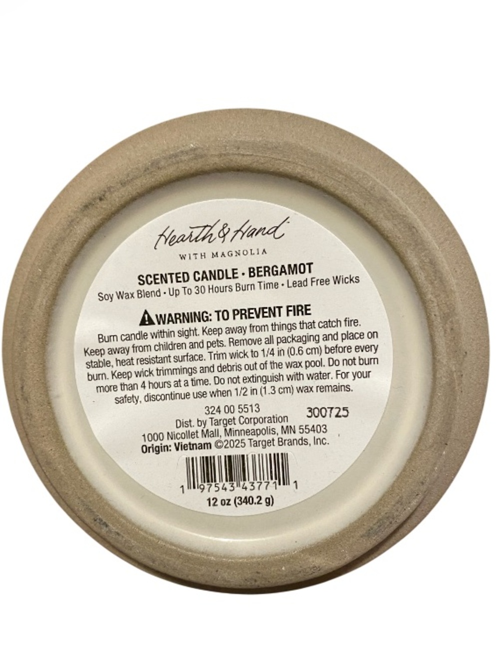 Hearth & Hand Ribbed Ceramic Jar Magnolia Bergamot Soy Candle Double Wick NWT - Picture 3 of 4